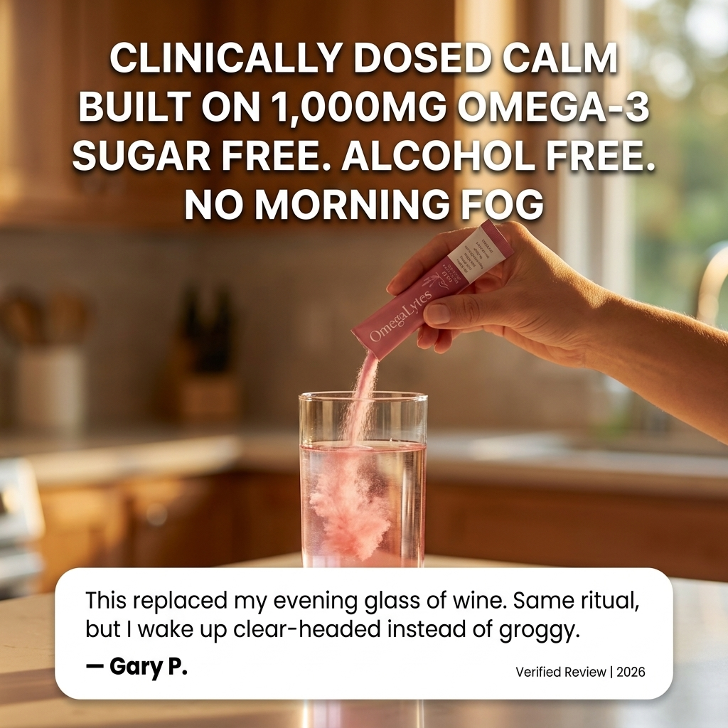 Clinically dosed calm built on 1,000mg omega-3 — sugar free, alcohol free